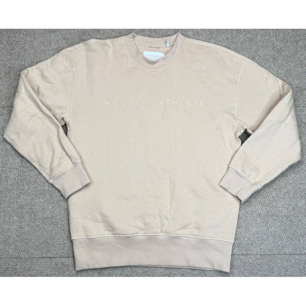 House Of Athlete Men's Light Brown Crewneck Long Sleeve‎ Sweatshirt Size Large